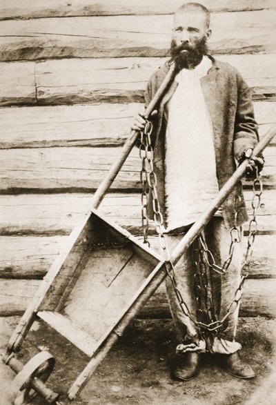 Convict in Siberia, c.1890s by Russian Photographer